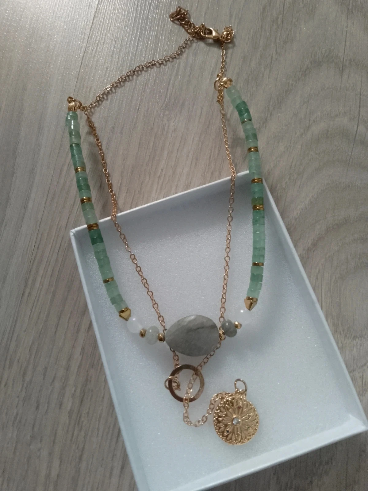Collar doble en piedras naturales semipreciosas – photo 2
